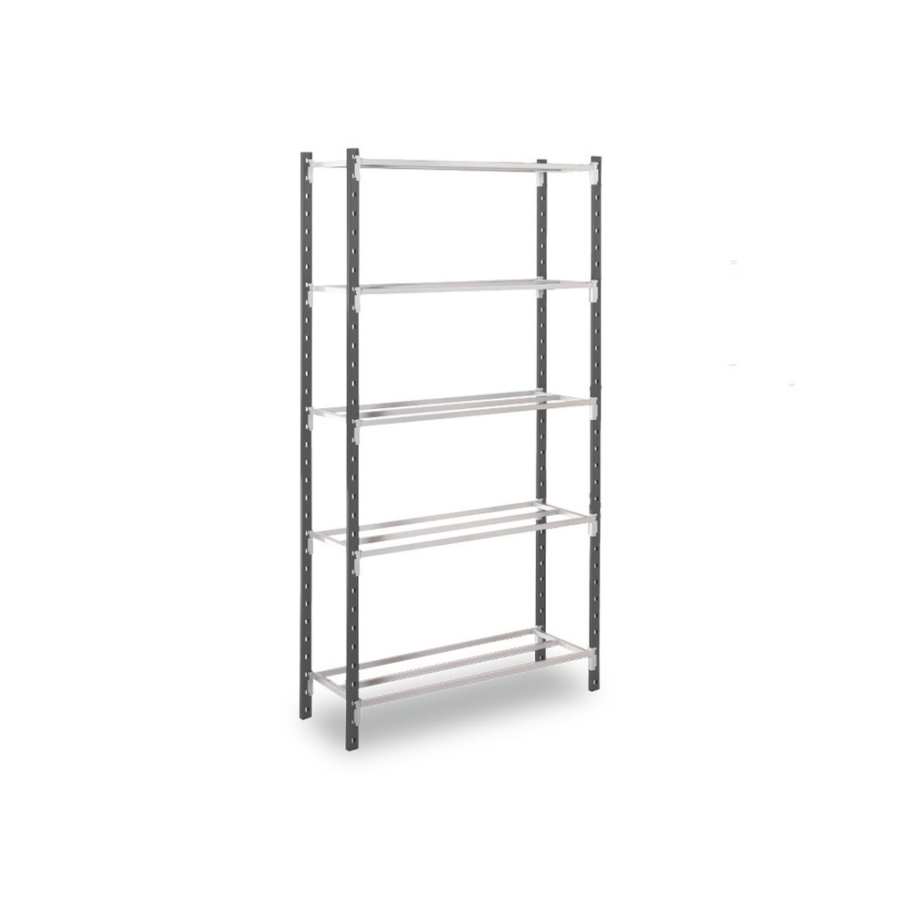 Immagine del prodotto: ManOrga Scaffalatura a ripiani, campata base, grigio grafite/grigio chiaro, portata per ripiano 117 kg, HxLxP 2.500 x 1.500 x 800 mm