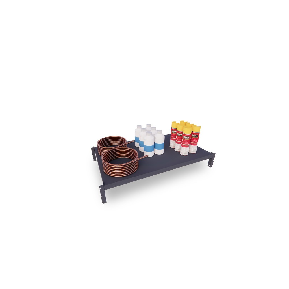 Immagine del prodotto n. 3: Scaffalatura a ripiani ManOrga blu grafite con fondi in lamiera d'acciaio, portata per piano di 460 kg, AxLxP 2.500 x 1.300 x 510 mm