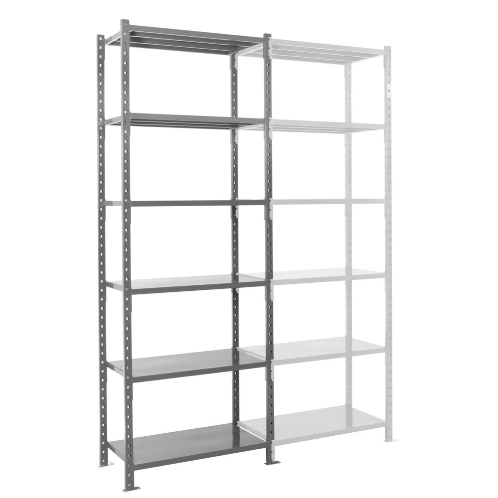 Immagine del prodotto: Scaffalatura a ripiani ManOrga grigio grafite con fondi in lamiera d'acciaio, portata per piano di 460 kg, AxLxP 3.000 x 1.300 x 610 mm