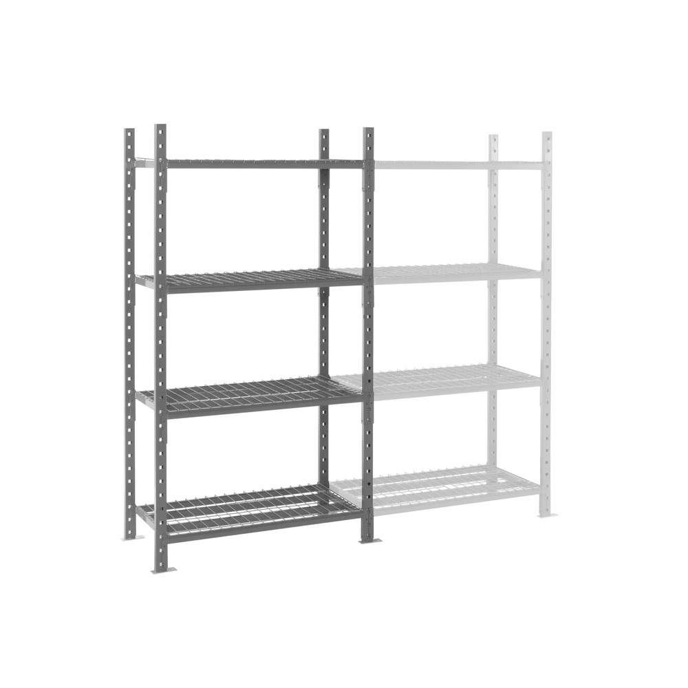 Immagine del prodotto n. 1: Scaffalatura a ripiani ManOrga grigio grafite con ripiani in acciaio tubolare, portata per piano di 460 kg, AxLxP 3.000 x 1.300 x 510 mm
