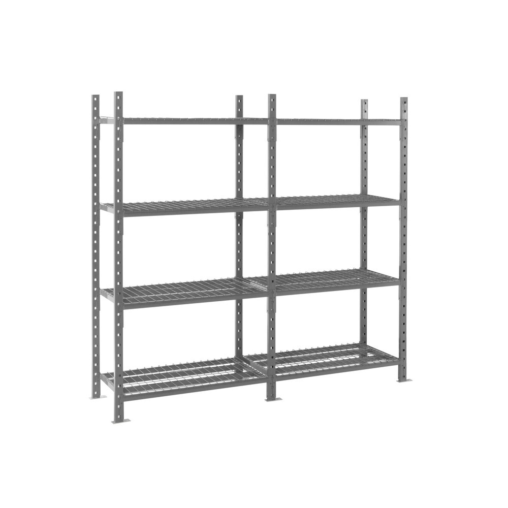 Immagine del prodotto n. 6: Scaffalatura a ripiani ManOrga grigio grafite con ripiani in acciaio tubolare, portata per piano di 460 kg, AxLxP 3.000 x 1.300 x 510 mm