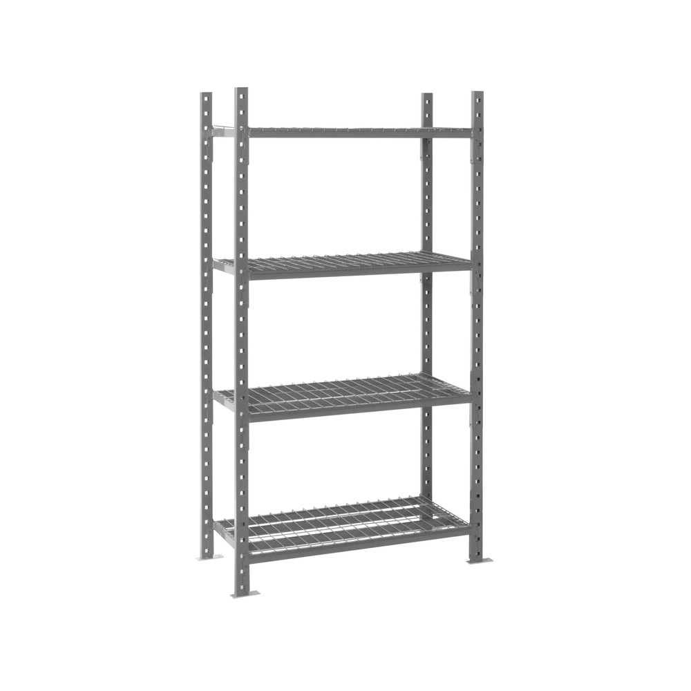 Immagine del prodotto n. 8: Scaffalatura a ripiani ManOrga grigio grafite con ripiani in acciaio tubolare, portata per piano di 460 kg, AxLxP 3.000 x 1.300 x 510 mm