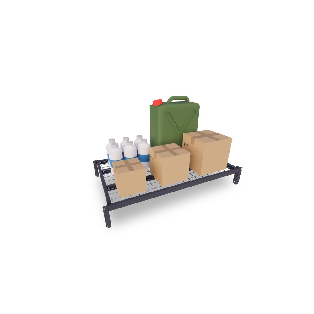 Immagine del prodotto n. 4: Scaffalatura a ripiani ManOrga grigio grafite con ripiani in rete, portata per piano 500 kg, AxLxP 2.500 x 1.050 x 510 mm