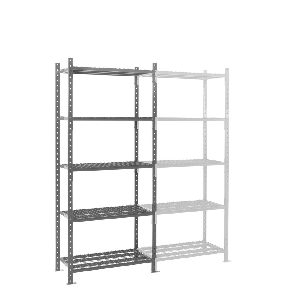 Immagine del prodotto n. 6: Scaffalatura a ripiani ManOrga grigio grafite con ripiani in rete, portata per piano 500 kg, AxLxP 2.500 x 1.050 x 510 mm