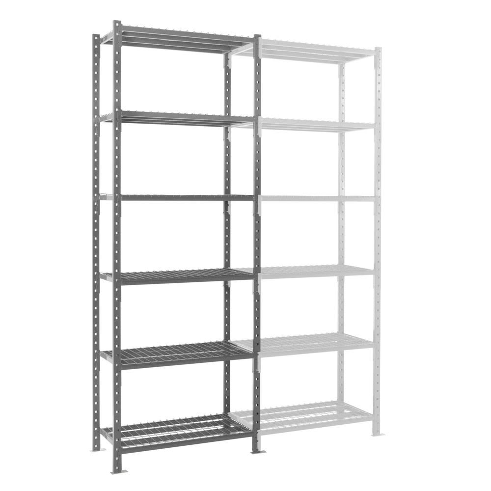 Immagine del prodotto n. 1: Scaffalatura a ripiani ManOrga grigio grafite con ripiani in rete, portata per piano 500 kg, AxLxP 3.000 x 1.050 x 510 mm