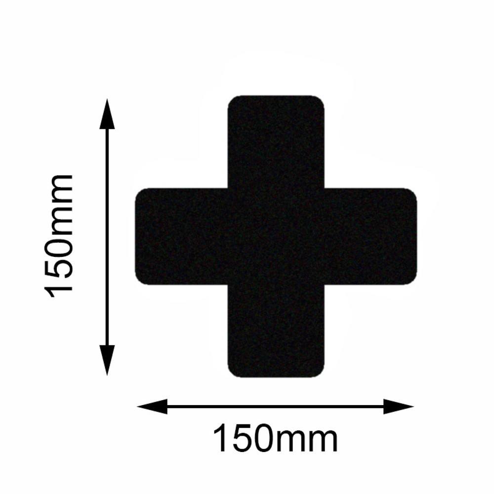 Immagine del prodotto: Marcatore da pavimento Mehlhose Safety croce, nero, 50 x 150 mm, 10 pz./SU