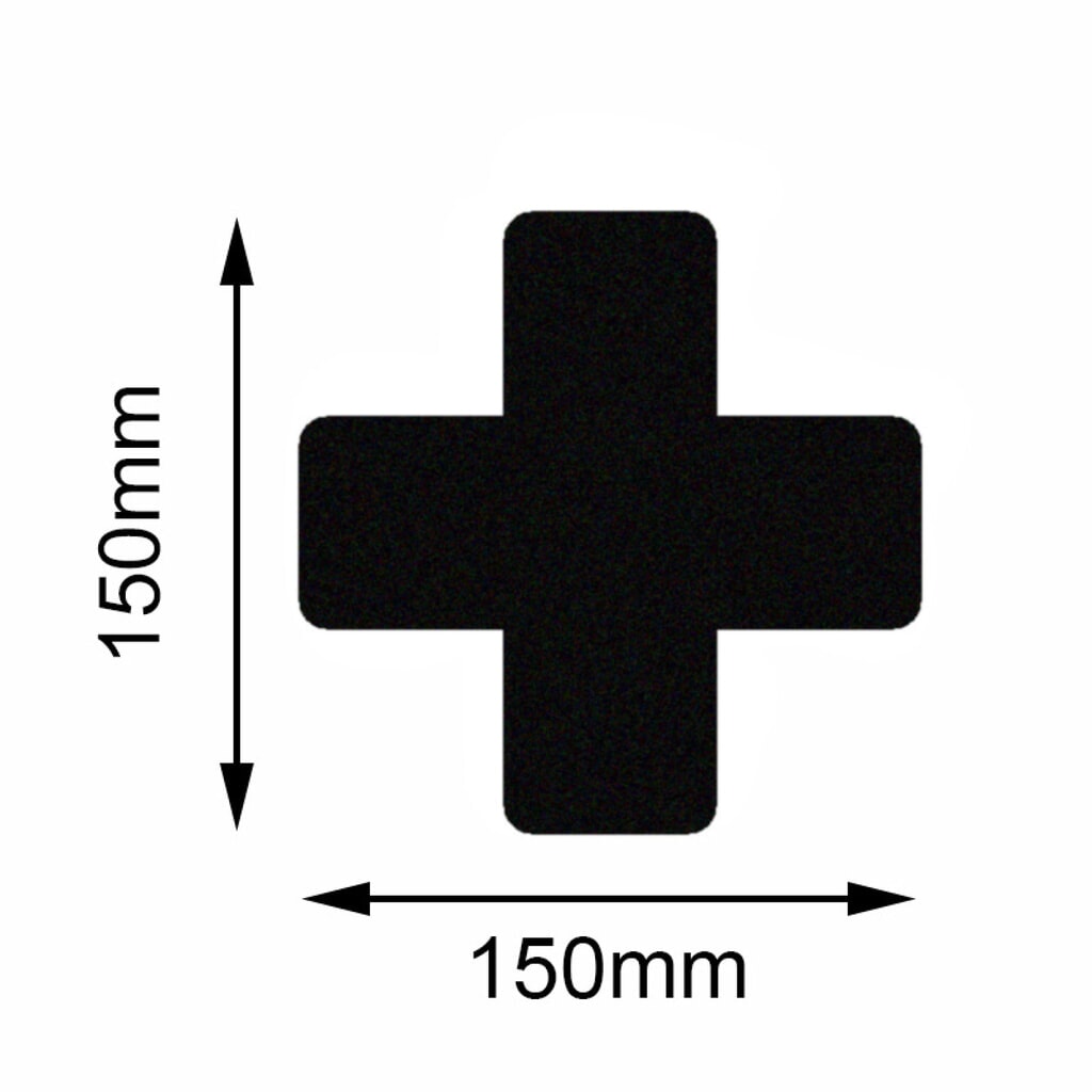 Immagine del prodotto: Marcatore da pavimento Mehlhose Safety croce, nero, 50 x 150 mm, 10 pz./SU