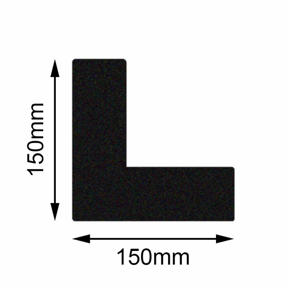 Immagine del prodotto: Marcatore da pavimento Mehlhose Safety angolo, nero, 150 x 150 mm, 10 pz./SU