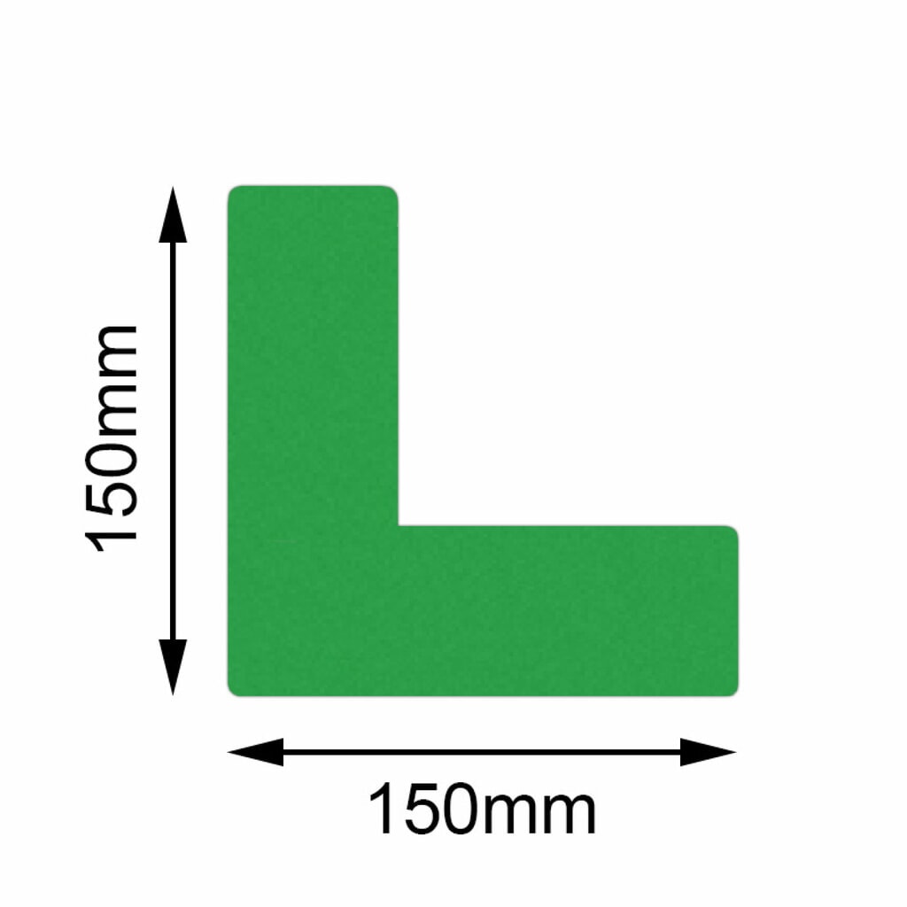 Marcatore da pavimento Mehlhose Safety angolo, verde, 150 x 150 mm, 10 pz./SU Immagine del prodotto: Marcatore da pavimento Mehlhose Safety angolo, verde, 150 x 150 mm, 10 pz./SU