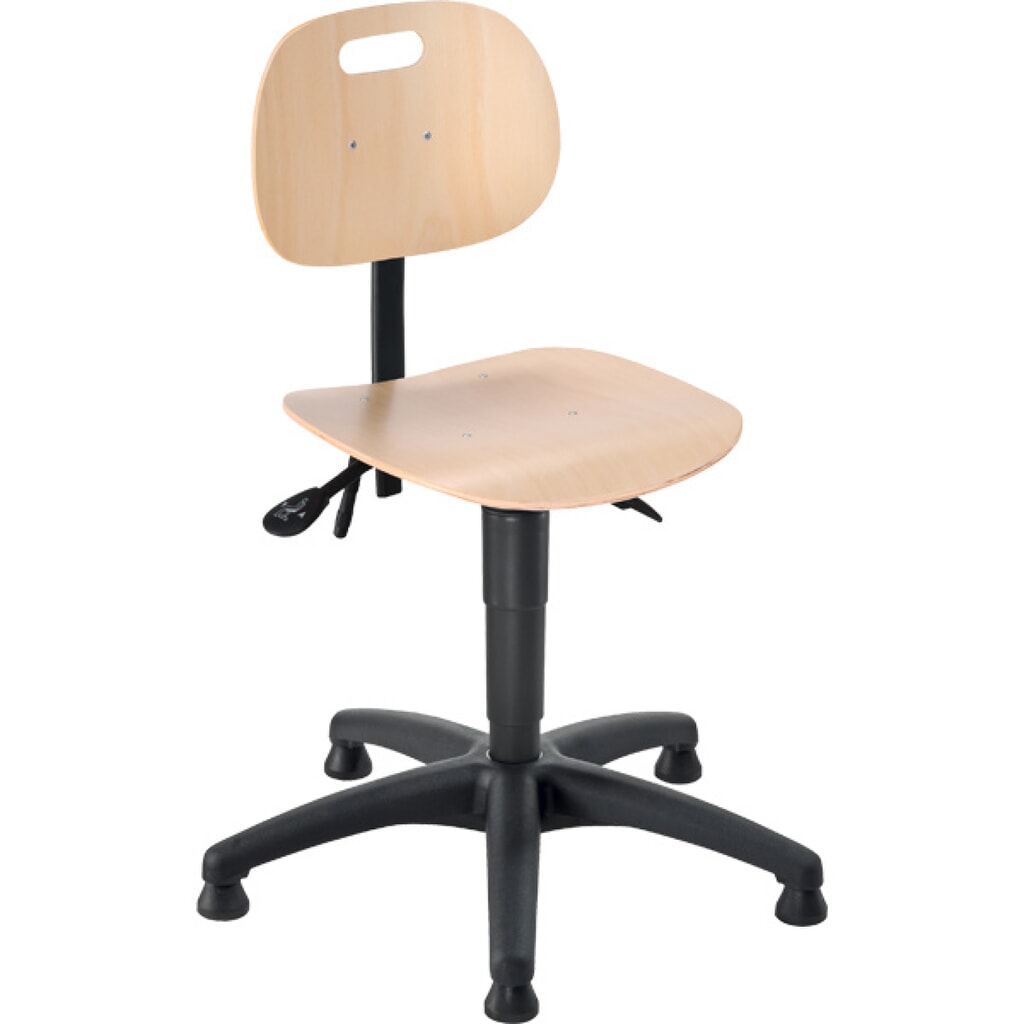 Immagine del prodotto: Sedia girevole da lavoro Ability faggio, altezza seduta 460-600 mm, base in materiale plastico, piedini