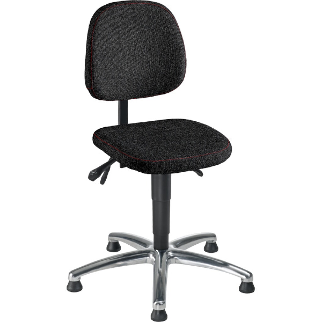 Immagine del prodotto: Sedia girevole da lavoro cromata,, imbottitura in tessuto, altezza seduta 480-630 mm, base in acciaio cromato, piedini