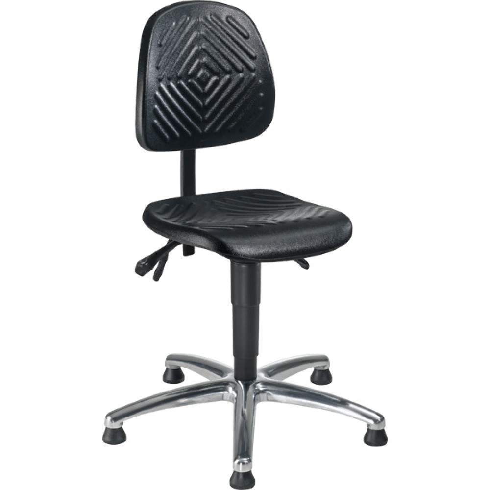 Immagine del prodotto: Sedia girevole da lavoro cromata II, altezza seduta 480-630 mm, base in acciaio cromato, piedini