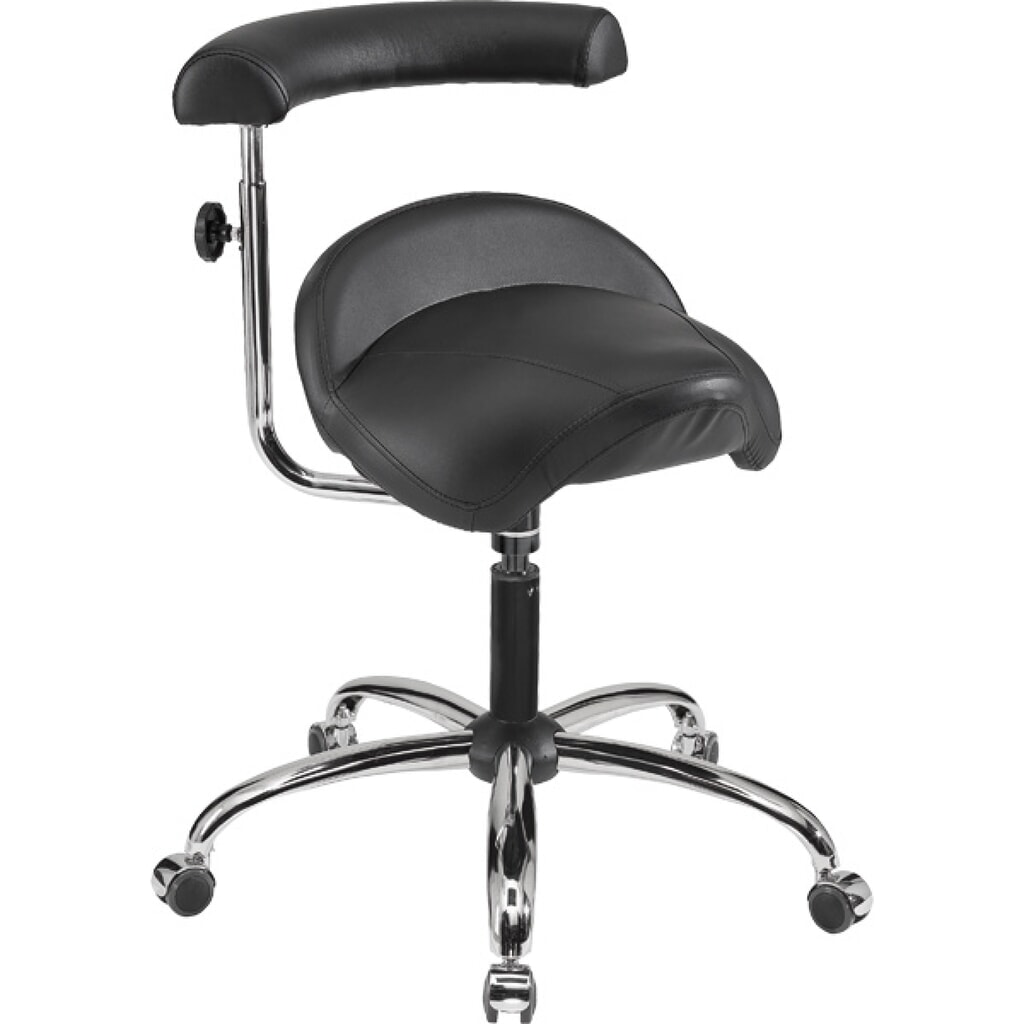 Immagine del prodotto: Sedia girevole da lavoro e sgabello Comfort, sedile a sella in similpelle, altezza seduta 430-515 mm