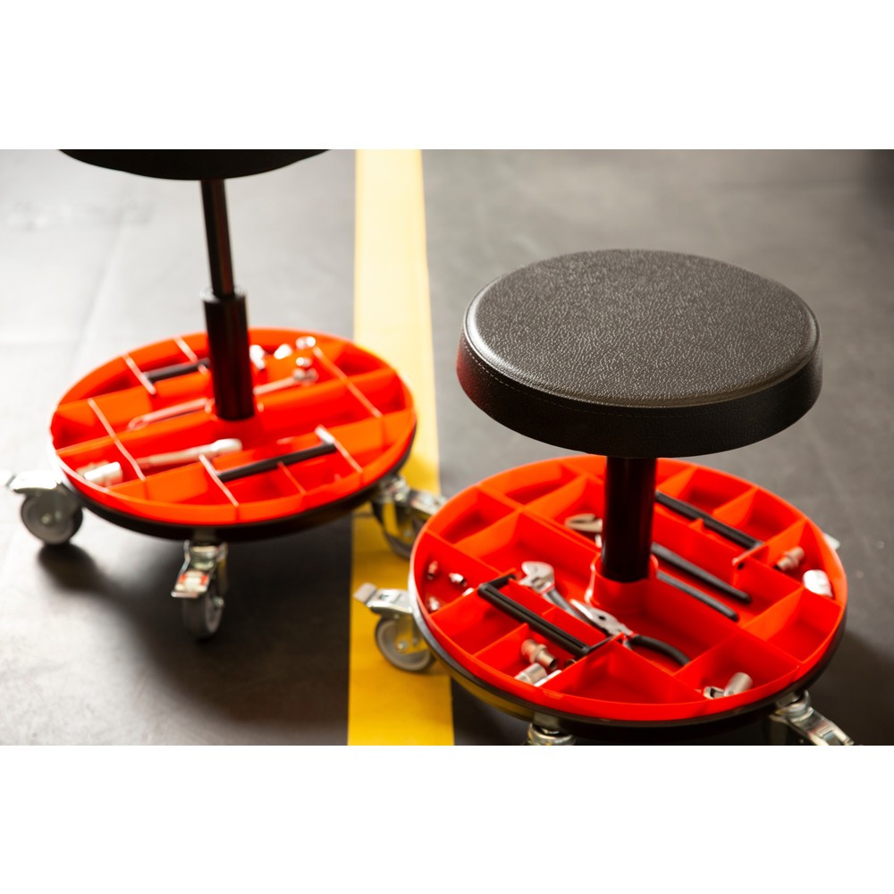 Immagine del prodotto n. 3: Sgabello con inserto per attrezzi in 2 pezzi, altezza seduta 520-545 mm, ruote