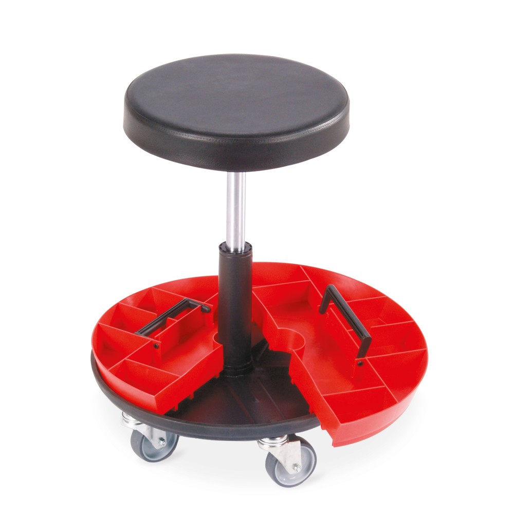 Immagine del prodotto: Sgabello con inserto per attrezzi in 2 pezzi, altezza seduta 520-545 mm, ruote