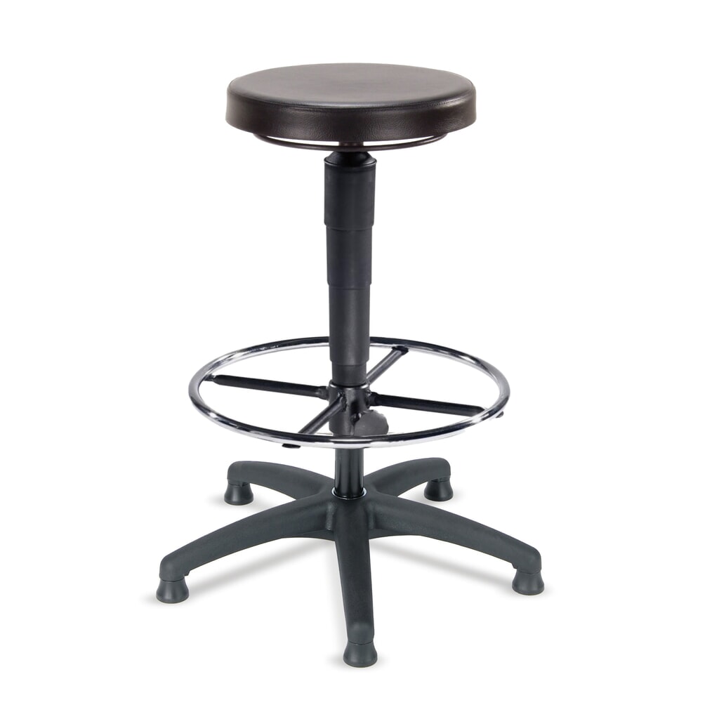 Sgabello Universal Plus, sedile in similpelle, altezza seduta 620-870 mm, base in materiale plastico, piedini Immagine del prodotto: Sgabello Universal Plus, sedile in similpelle, altezza seduta 620-870 mm, base in materiale plastico, piedini