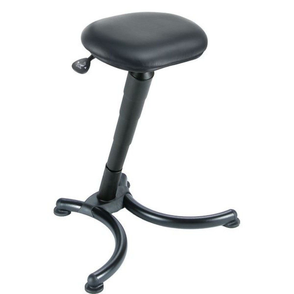 Immagine del prodotto: Sgabello, sedile in similpelle, altezza seduta 680-910 mm, base in acciaio, nero