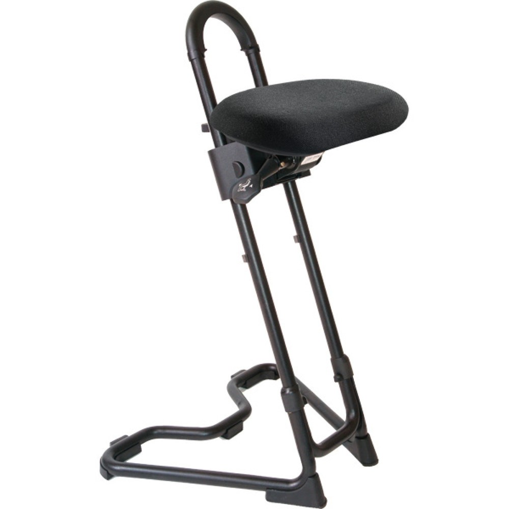 Immagine del prodotto: Sgabello con ruote, seduta imbottita in tessuto, altezza sedile 610-860 mm, piedini, base di appoggio