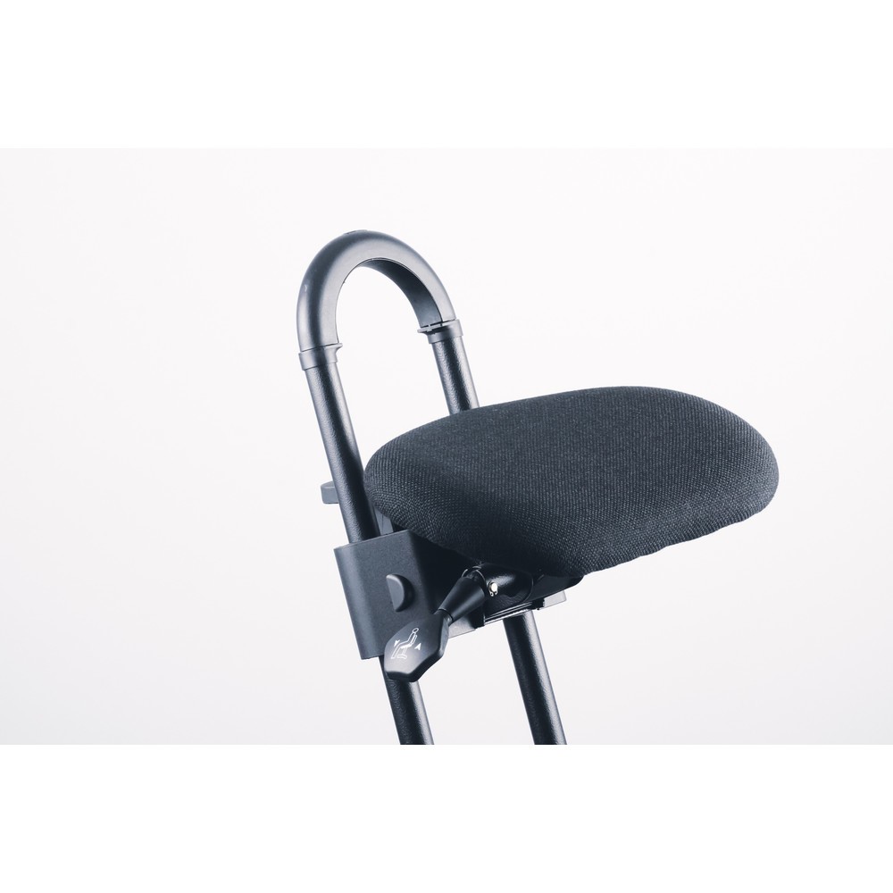 Immagine del prodotto n. 12: Sgabello con ruote, seduta imbottita in tessuto, altezza sedile 610-860 mm, piedini, base di appoggio