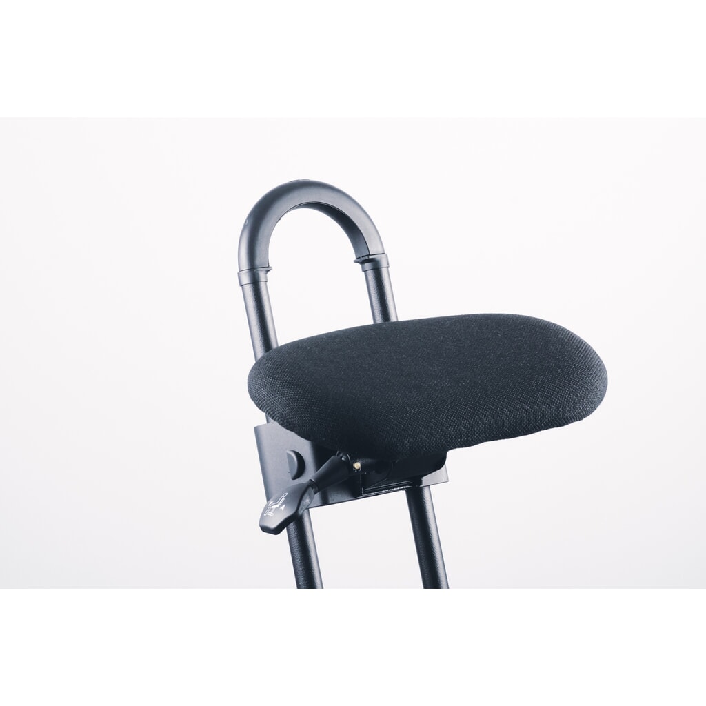 Sgabello con ruote, seduta imbottita in tessuto, altezza sedile 610-860 mm, piedini, base di appoggio Immagine del prodotto n. 13: Sgabello con ruote, seduta imbottita in tessuto, altezza sedile 610-860 mm, piedini, base di appoggio