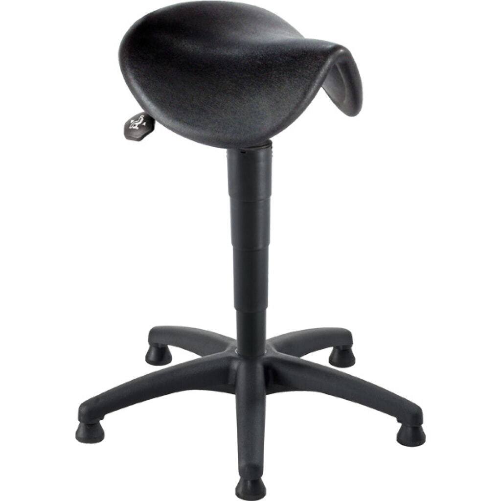 Immagine del prodotto: Sgabello, sedile a sella inclinabile, altezza seduta 600-860 mm, piedini