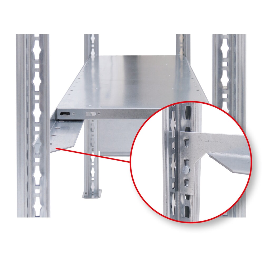 Montante longitudinale per scaffalature a ripiani SCHULTE, zincato, larghezza 1.300 mm, adatto per scaffalature MULTIplus85/150 Immagine del prodotto n. 3: Montante longitudinale per scaffalature a ripiani SCHULTE, zincato, larghezza 1.300 mm, adatto per scaffalature MULTIplus85/150