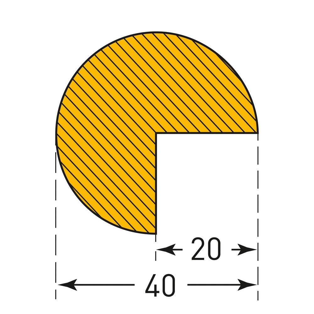Immagine del prodotto n. 4: Protezione anticollisione MORAVIA per bordi, di forma circolare, magnetica, AxL 40 x 40 mm, lunghezza 1 m