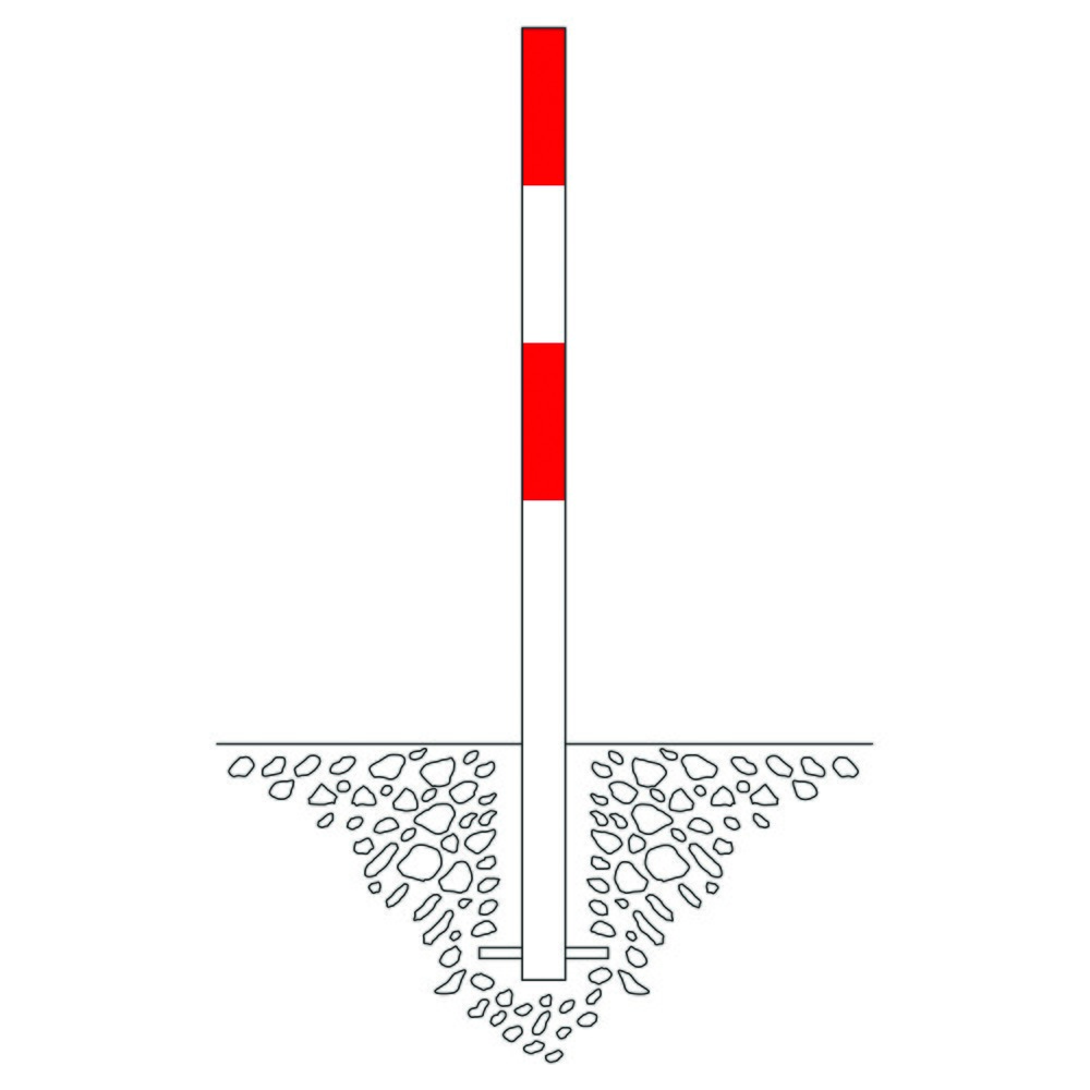 Immagine del prodotto n. 2: MORION Paletto di sbarramento, fisso, tubo tondo Ø 60 mm, rivestito in plastica, da cementare, senza occhiello per catena