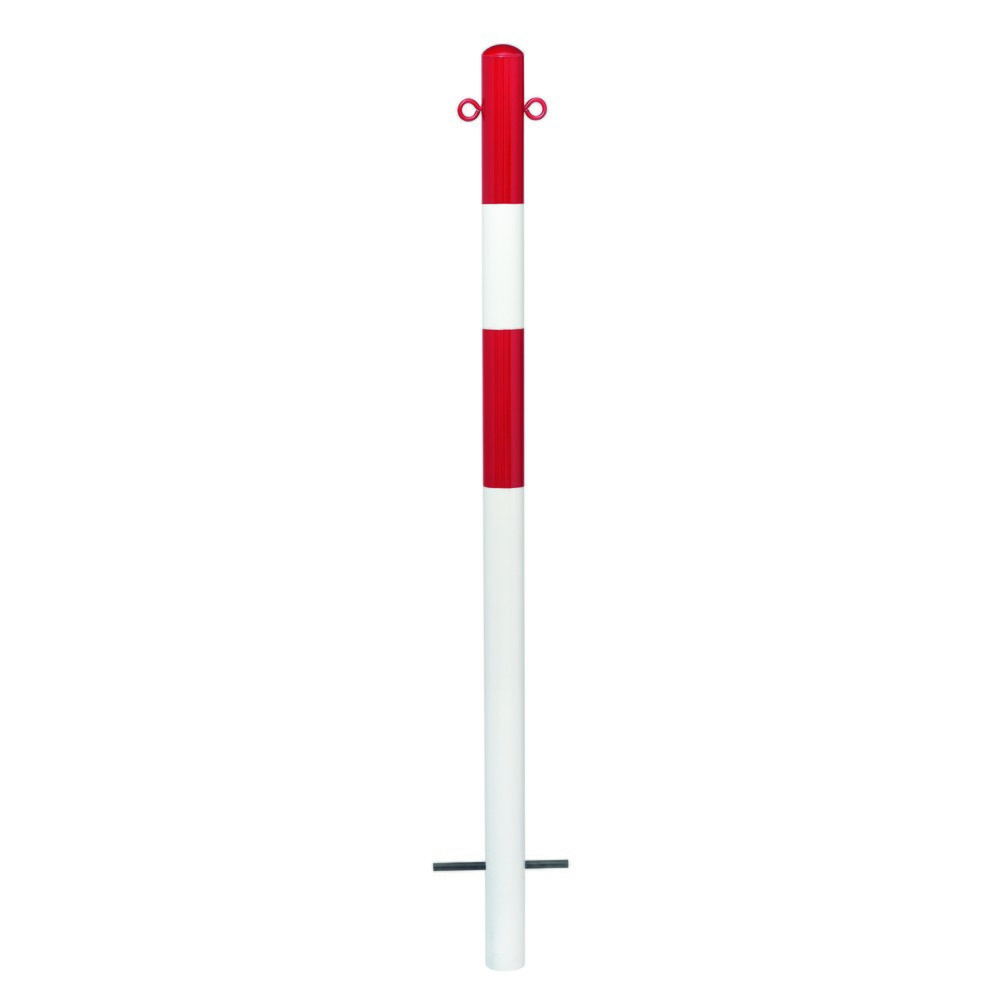 Immagine del prodotto n. 1: MORION Paletto di sbarramento, fisso, tubo tondo Ø 60 mm, rivestito in plastica, da cementare, 2 occhielli per catena