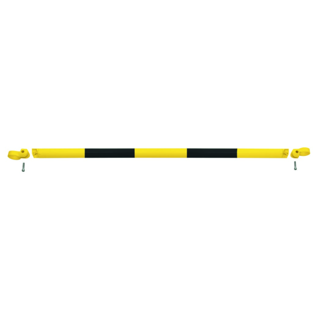 Immagine del prodotto: Parapetto sistema MORION, tubo trasversale, Ø 60 mm, lunghezza 1.500 mm, dimensione griglia 1.670 mm, zincato a caldo e verniciato, nero/giallo