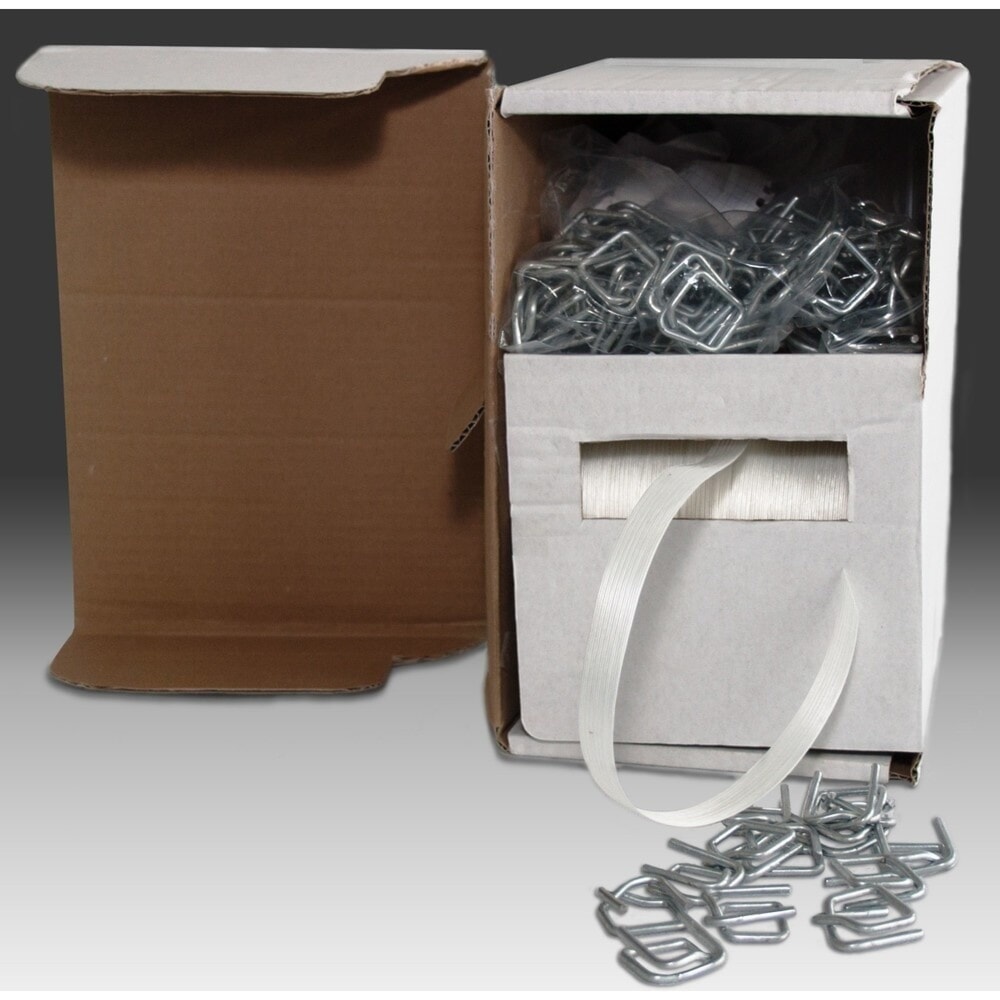 Immagine del prodotto: Nastro in fibra di poliestere MINI-SET-WG50 incl. graffette metalliche, larghezza nastro 16 mm