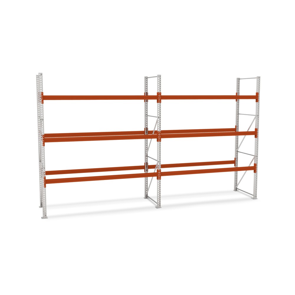 Immagine del prodotto n. 1: Pacchetto completo scaffalatura porta-pallet META MULTIPAL, portata per piano 4.430 kg, zincata, HxLxP 3.800 x 5.700 x 1.100 mm