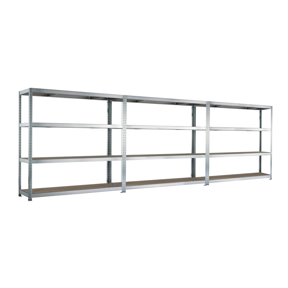 Immagine del prodotto: Pacchetto completo scaffalatura a campata larga META, con pianetti in truciolato, AxLxP 2.470 x 6.000 x 600 mm