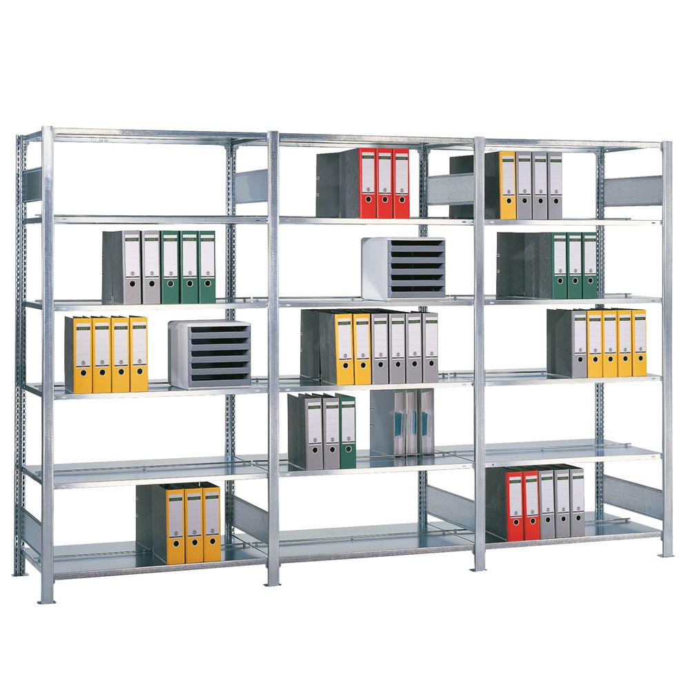 Immagine del prodotto: Scaffalatura per documenti SCHULTE campata aggiuntiva, a doppio fronte, senza spondine centrali, portata per piano 150 kg, HxLxP 2.500 x 1.300 x 600 mm