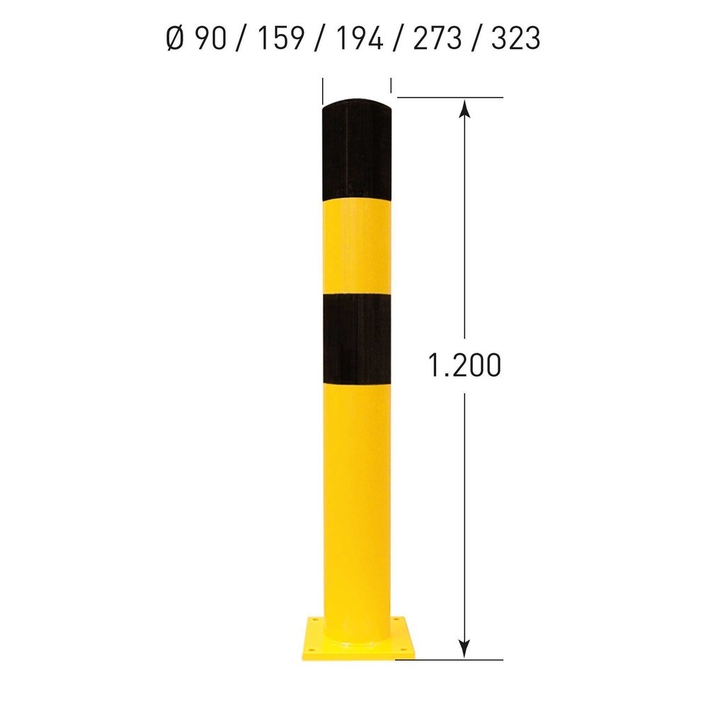 Immagine del prodotto n. 3: Paletto anticollisione MORAVIA, da tassellare, per esterni, altezza 1.200 mm, Ø 159 mm