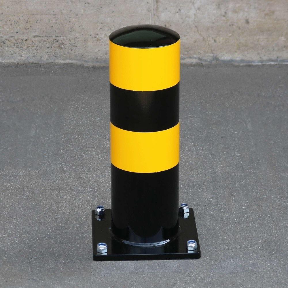 Immagine del prodotto: Paletto anticollisione MORAVIA BLACK BULL come ausilio al parcheggio per camion, per esterni, nero-giallo, altezza 500 mm, Ø 159 mm