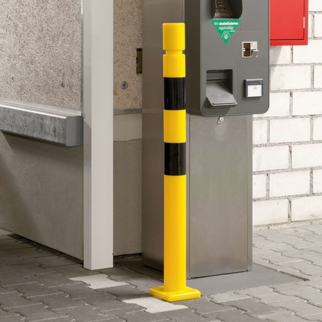 Paletto anticollisione MORAVIA FLEX, in TPU, da tassellare, AxØ 1.000 x 80 mm, giallo-nero Immagine del prodotto n. 5: Paletto anticollisione MORAVIA FLEX, in TPU, da tassellare, AxØ 1.000 x 80 mm, giallo-nero
