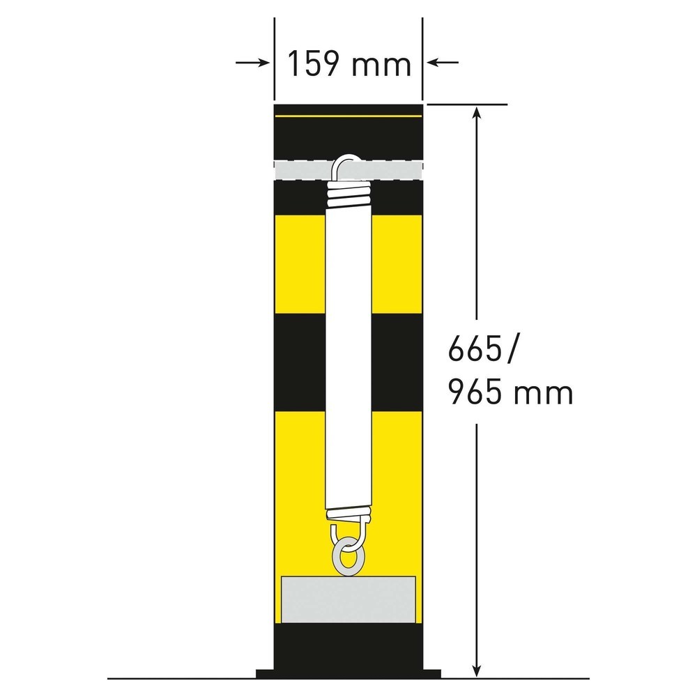 Immagine del prodotto n. 5: Paletto anticollisione inclinabile MORAVIA Swing, per esterni, AxØ 655 x 159 mm