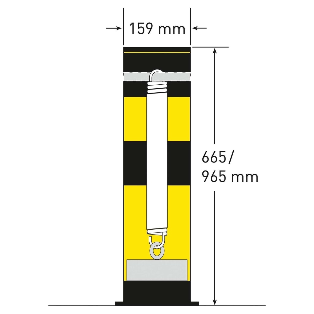 Paletto anticollisione MORAVIA inclinabile Swing, per interni, altezza 655 mm, Ø 159 mm Immagine del prodotto n. 5: Paletto anticollisione MORAVIA inclinabile Swing, per interni, altezza 655 mm, Ø 159 mm