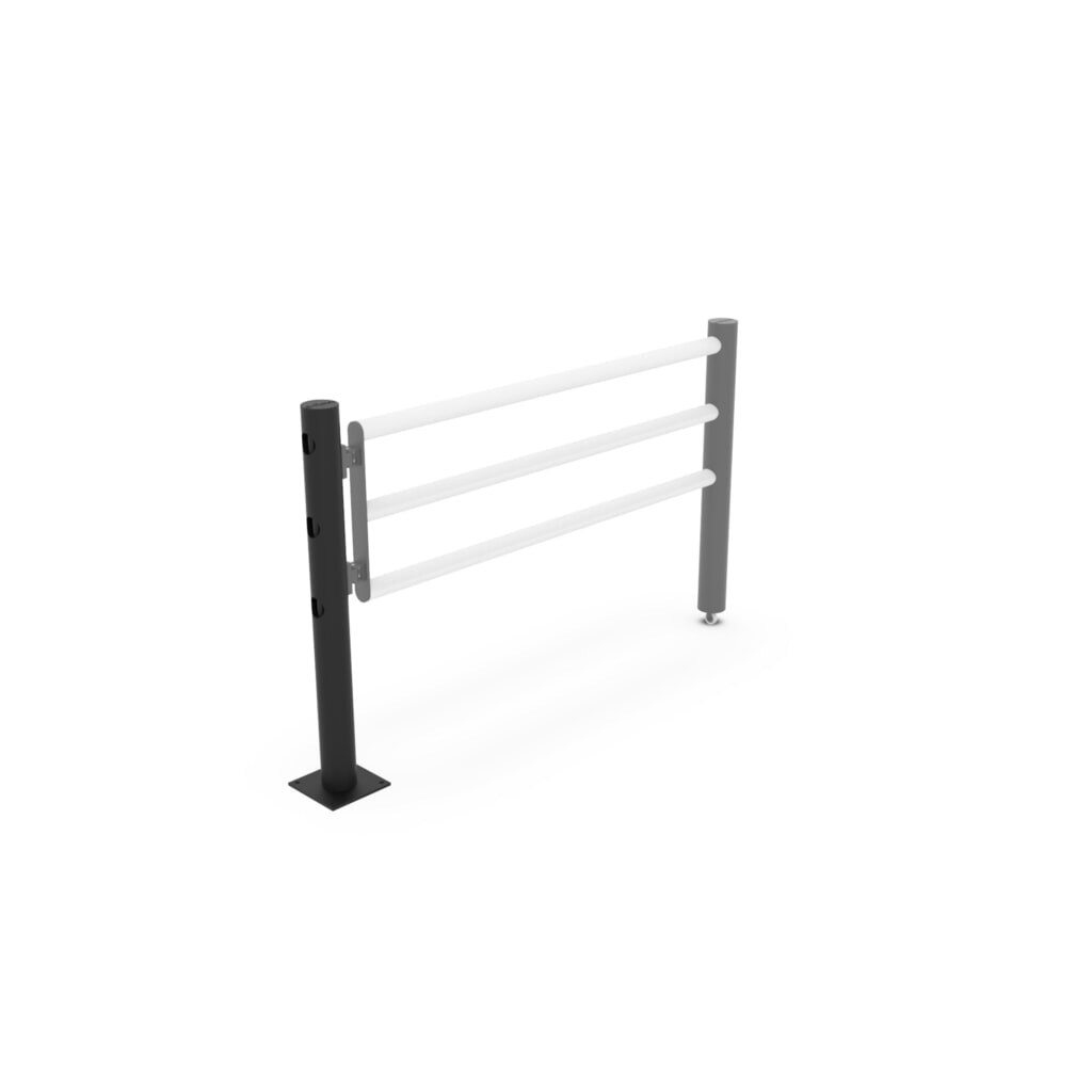 Paletto centrale sportello incernierato per parapetto di sicurezza "Delta", Ø 110 mm, altezza 1.200 mm, 90° Immagine del prodotto n. 12: Paletto centrale sportello incernierato per parapetto di sicurezza "Delta", Ø 110 mm, altezza 1.200 mm, 90°