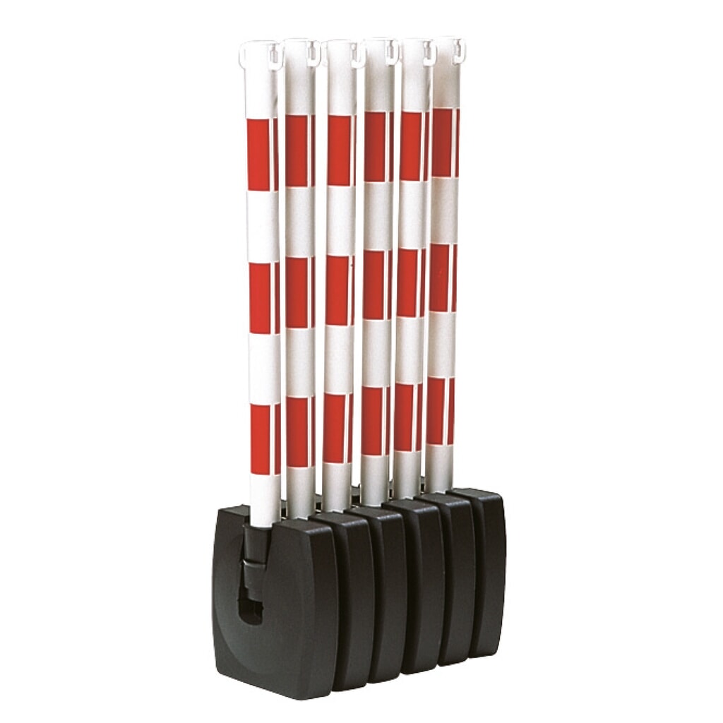 Paletto con catena con base pieghevole, rosso/bianco Immagine del prodotto n. 6: Paletto con catena con base pieghevole, rosso/bianco