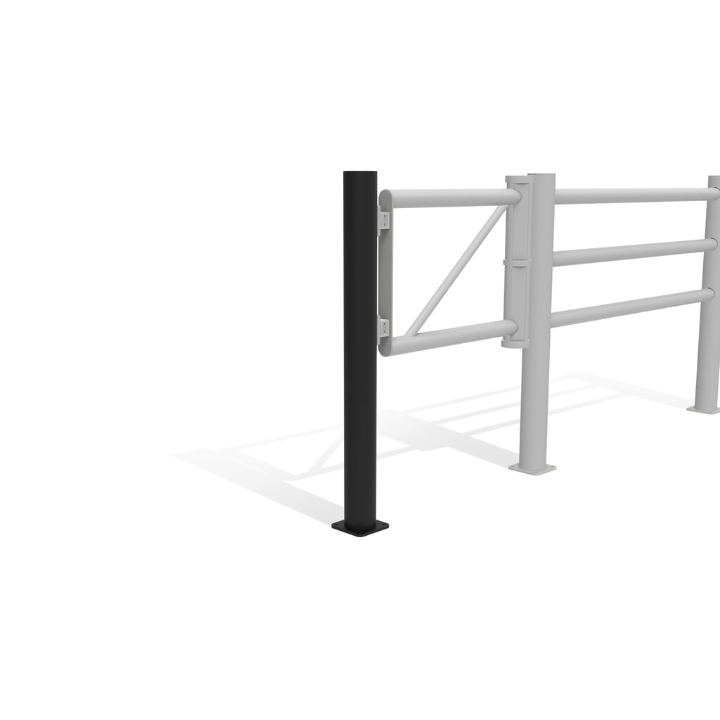 Paletto finale sportello incernierato per parapetto di sicurezza "Delta", Ø 110 mm, altezza 1.200 mm Immagine del prodotto n. 11: Paletto finale sportello incernierato per parapetto di sicurezza "Delta", Ø 110 mm, altezza 1.200 mm
