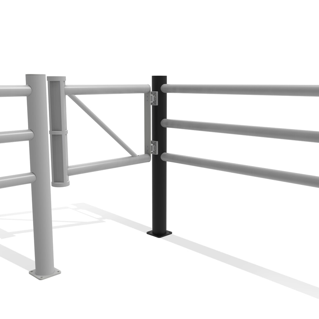 Immagine del prodotto n. 11: Paletto finale dancop dello sportello incernierato per parapetto di sicurezza "Delta", Ø 110 mm, altezza 1.200 mm, 90°, sinistra