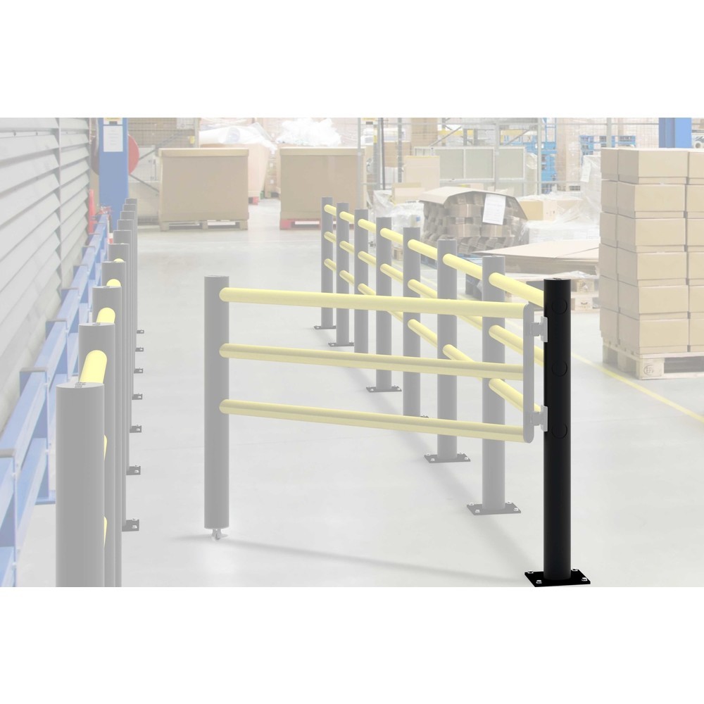 Immagine del prodotto n. 12: Paletto finale sportello incernierato per parapetto di sicurezza "Delta", Ø 110 mm, altezza 1.200 mm, 90°, destra