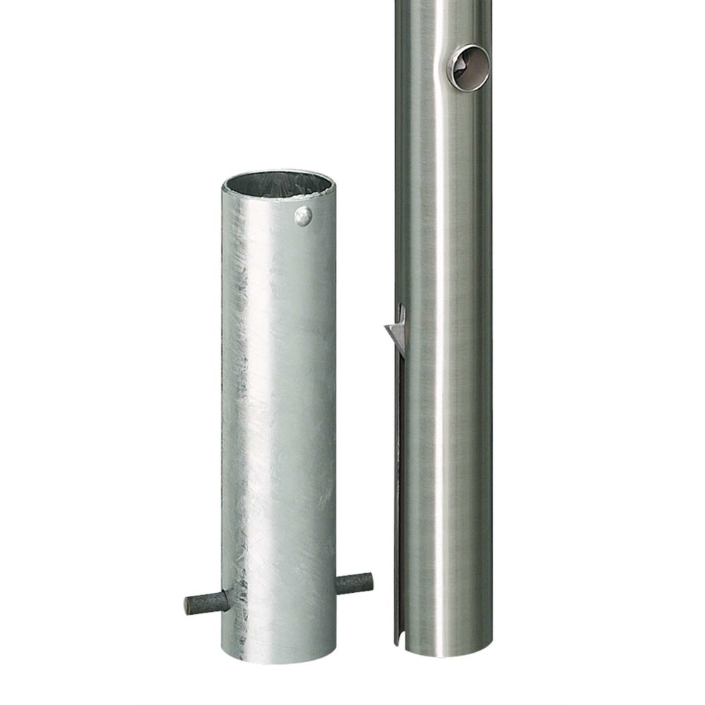 Immagine del prodotto n. 1: Paletto in acciaio inox MORAVIA MILANO, rimovibile con bocchetta per pavimenti, chiusura triangolare, AxØ 925 (+260) x 76 mm