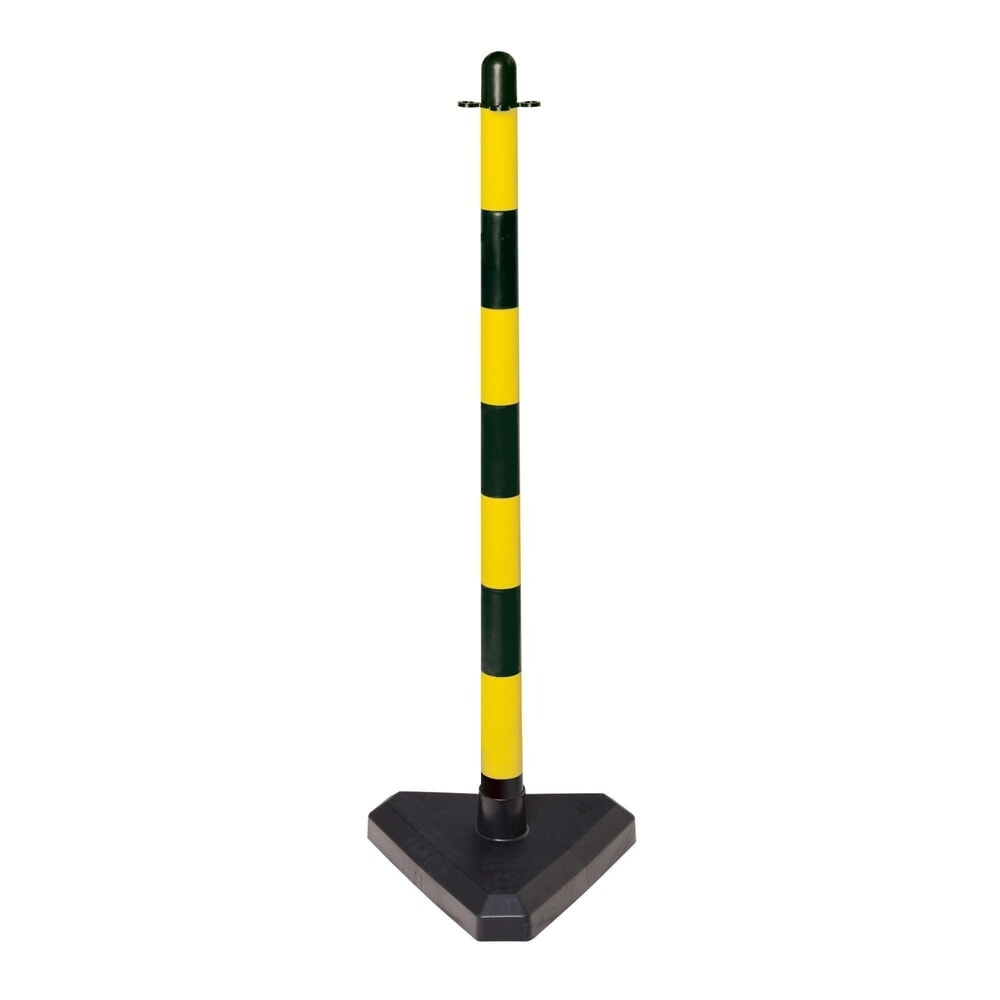 Paletto per catena singolo, piede in materiale plastico (triangolare), nero/giallo Immagine del prodotto: Paletto per catena singolo, piede in materiale plastico (triangolare), nero/giallo