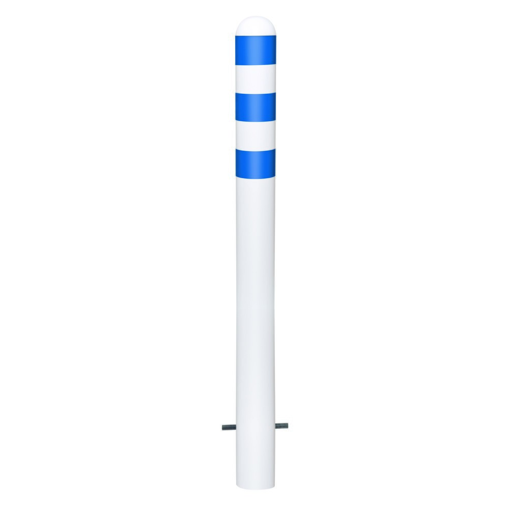 Immagine del prodotto n. 1: Dissuasore di protezione per stazioni di ricarica II, Ø 108 mm, altezza 800 mm, per fissaggio in calcestruzzo, acciaio, plastificato, anelli riflettenti blu