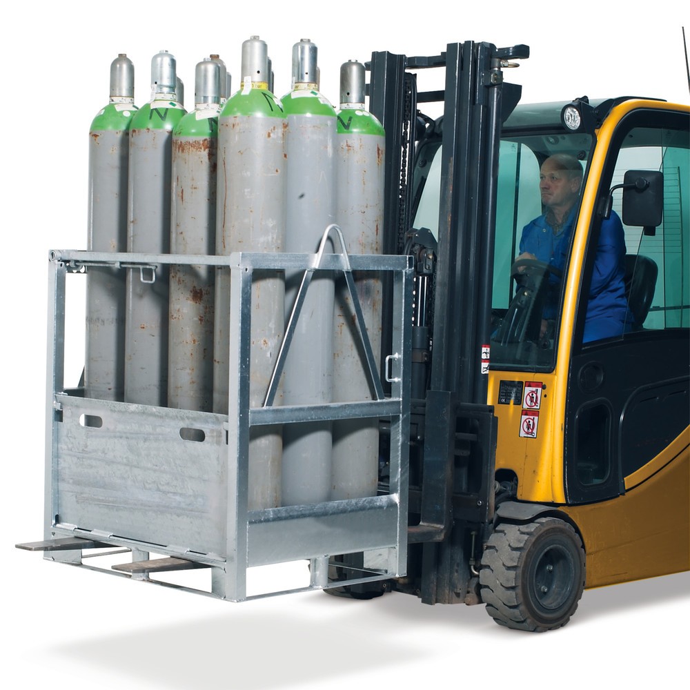 Immagine del prodotto: Pallet in acciaio per bombole di gas, per fino a 12 bombole da Ø max. 230 mm