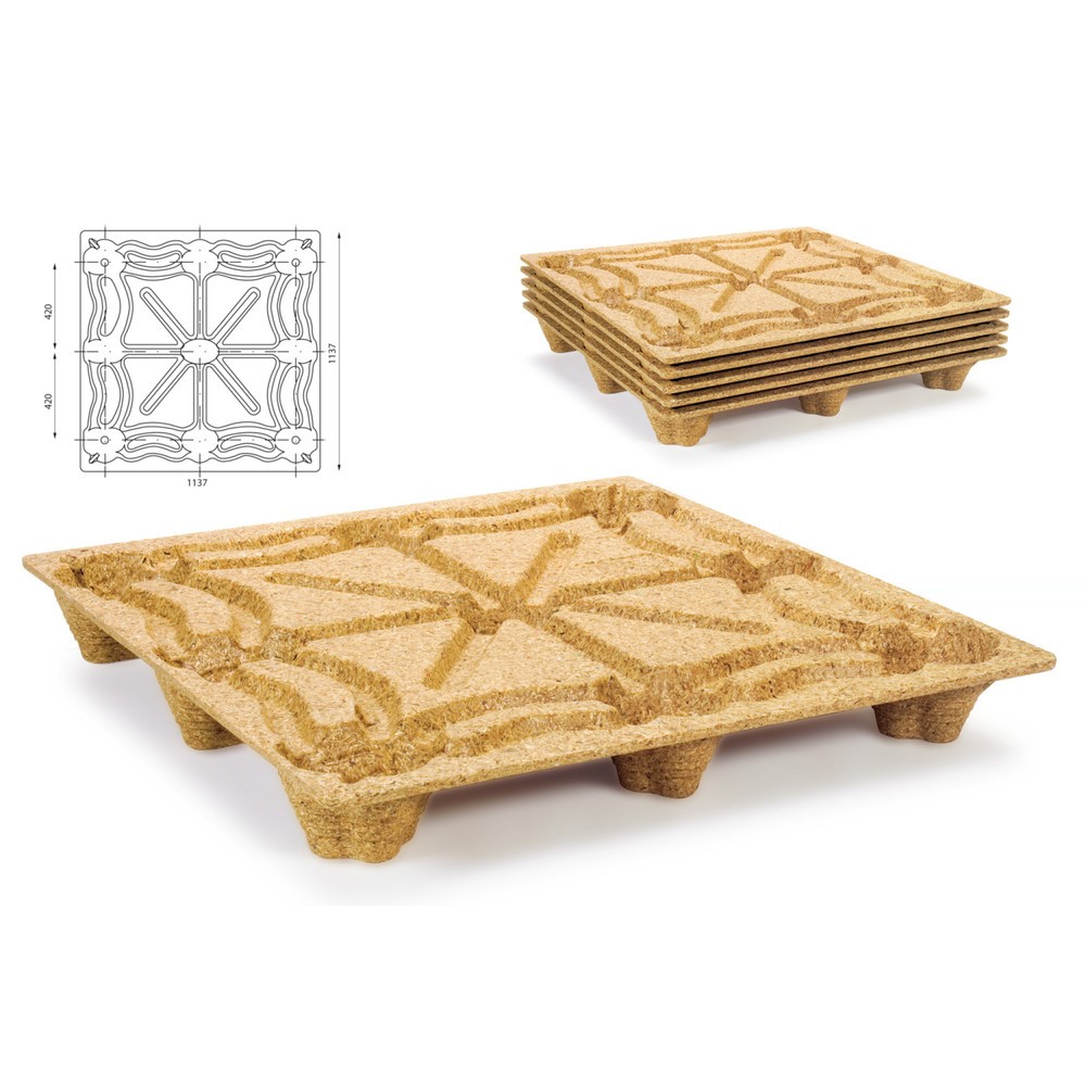 Immagine del prodotto n. 2: pallet in legno compresso, formato contenitore, 1140 x 1.140 mm, din. tk 900 kg, 9 piedi