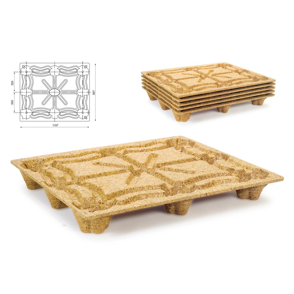 Immagine del prodotto n. 2: pallet in legno pressato, formato industriale, LxP 1.000 x 1.200 mm, din. tk 900 kg, 9 piedi